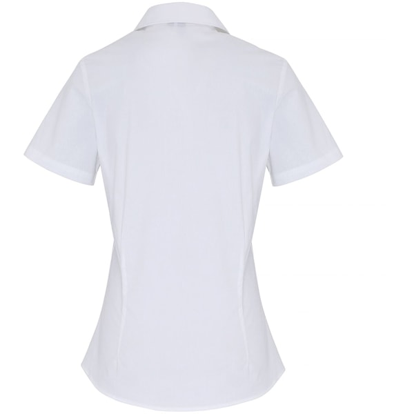 Premier Dam/Kvinnors Stretch Fit Poplin Kortärmad Blus XS White XS