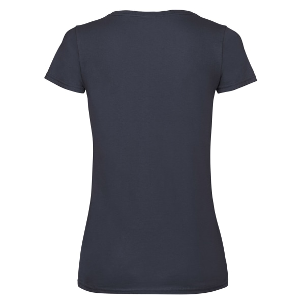 Fruit of the Loom Dam/Dam Valueweight V Neck Lady Fit T-S Deep Navy 10 UK