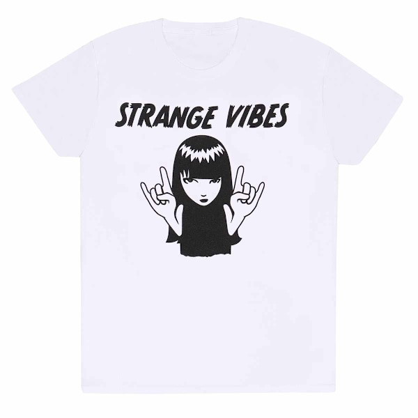 Emily The Strange Unisex Adult Strange Vibes T-Shirt S Vit White S