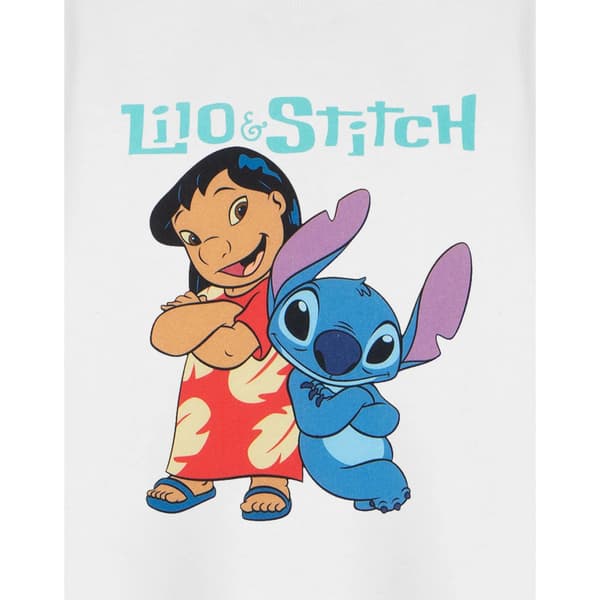 Lilo & Stitch Flicktröja Kortärmad 5-6 År Vit White 5-6 Years