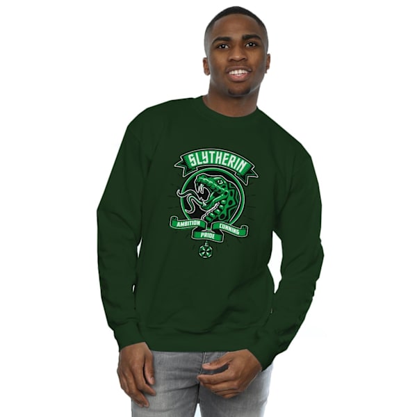 Harry Potter Herr Slytherin Toon Crest Sweatshirt XL Forest Gre Forest Green XL