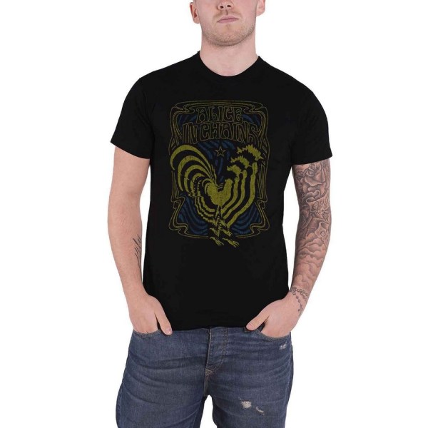Alice In Chains Unisex Adult Rooster T-Shirt XL Svart Black XL
