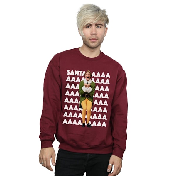 Elf Herr Buddy Santa Scream Sweatshirt XXL Bourgogne Burgundy XXL