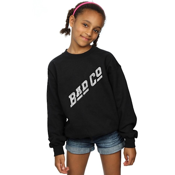 Bad Company Girls Distressed Logo Sweatshirt 12-13 år Svart Black 12-13 Years