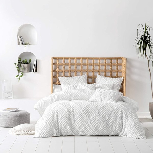Linen House Palm Springs Chenille Ogee Påslakan Set Enkelsäng W White Single