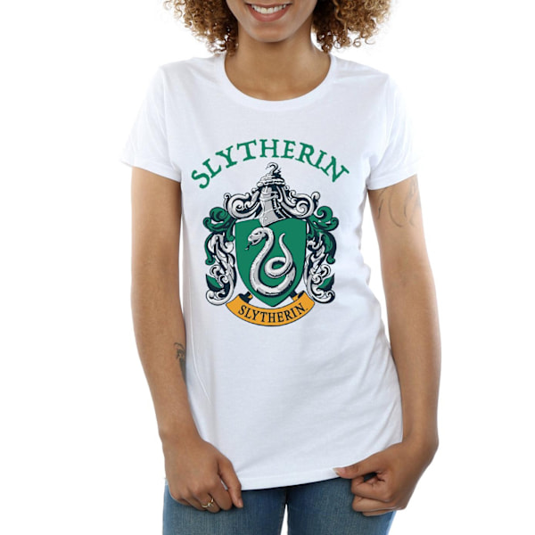 Harry Potter Dam/Kvinnor Slytherin Crest Bomull T-shirt M Vit White M