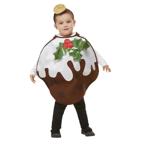 Smiffys Barn/Barn Julpudding Glitter Kostymset På Brown/White One Size