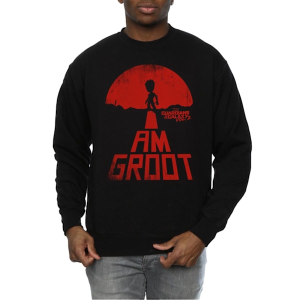 Marvel Herr Guardians Of The Galaxy I Am Groot Röd Sweatshirt S Black S