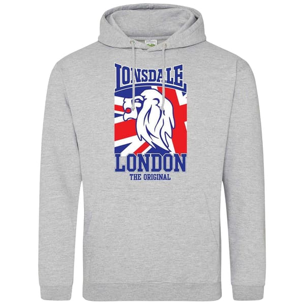 Lonsdale Herr The Original Logo Hoodie S Grå Grey S