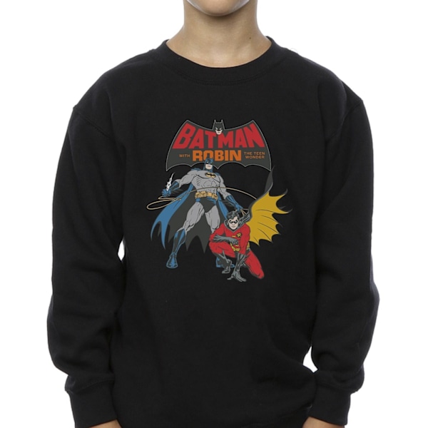 DC Comics Pojkar Batman Och Robin Sweatshirt 7-8 År Svart Black 7-8 Years