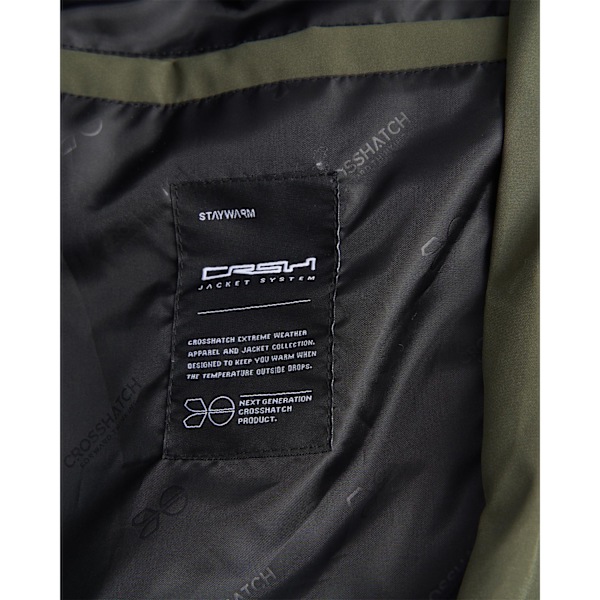 Crosshatch Herr Kampleys Präglad Vadderad Jacka L Oliv Olive L