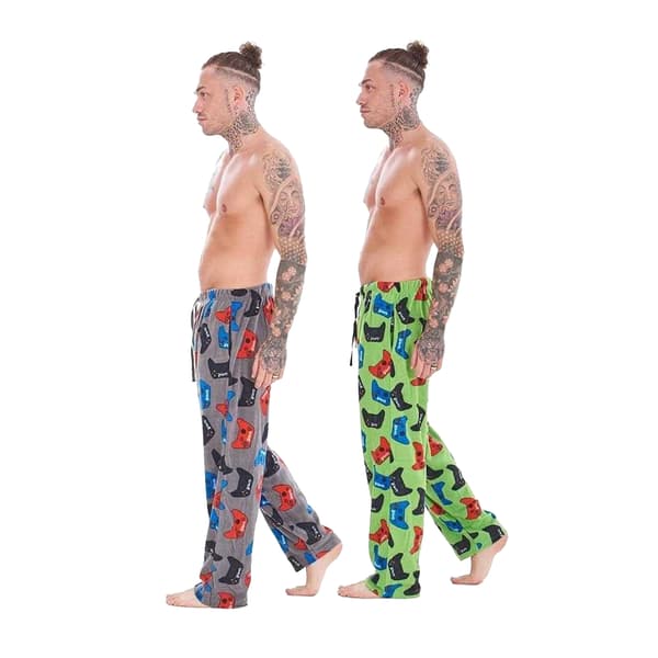 Keanu Loungebyxor med spelkontroll för barn (2-pack) 9 Grey/Green 9-10 Years