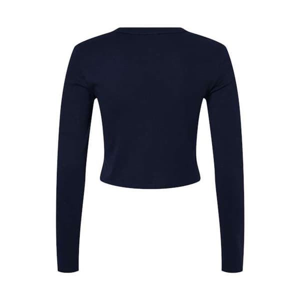 Bella + Canvas Dam Micro-Rib Långärmad T-shirt XS Solid Navy XS