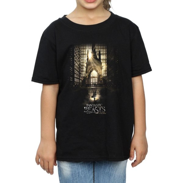 Fantastic Beasts Girls Filmaffisch T-shirt bomull 5-6 år Bl Black 5-6 Years