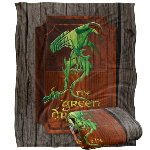Sagan om ringen The Green Dragon Skylt Filt One Size Multic Multicoloured One Size