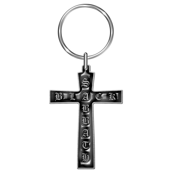 Svart Sabbath Cross Emalj Nyckelring One Size Svart/Silver Black/Silver One Size