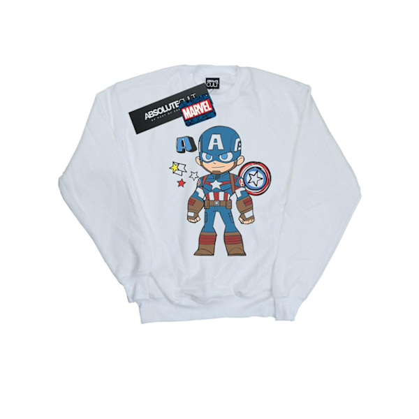 Marvel Herr Captain America Sketch Sweatshirt XXL Vit White XXL