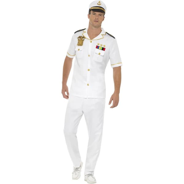 Smiffys Herr Kapten Kostymset L Vit White L