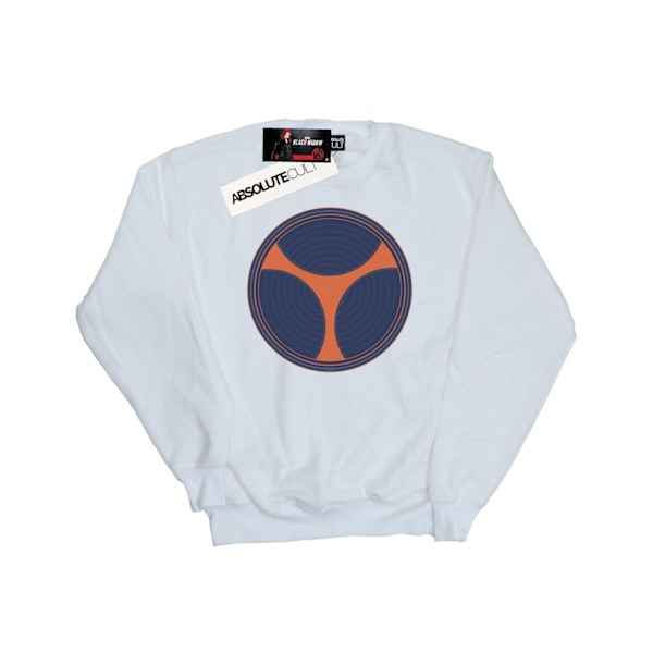 Marvel Mens Black Widow Movie Taskmaster Distressed Shield Sweatshirt White L