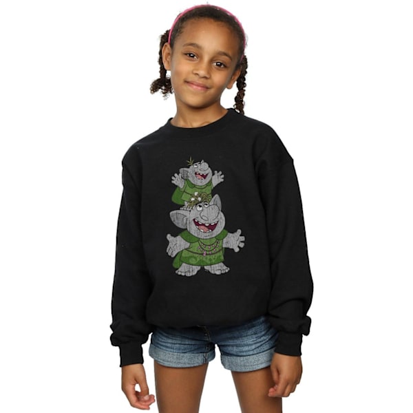 Disney Girls Frozen Handstacking Trolls Sweatshirt 12-13 år Black 12-13 Years