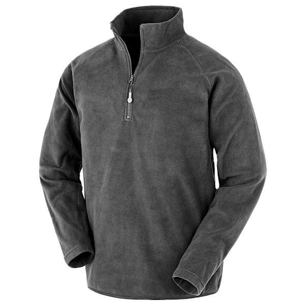 Result Äkta Återvunnen Herr Micro Zip Neck Fleece M Grå Grey M