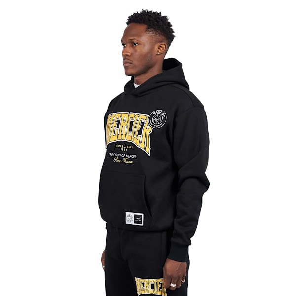 Mercier Herr Kansas Relaxed Fit Hoodie XS Svart/Gul Black/Yellow XS