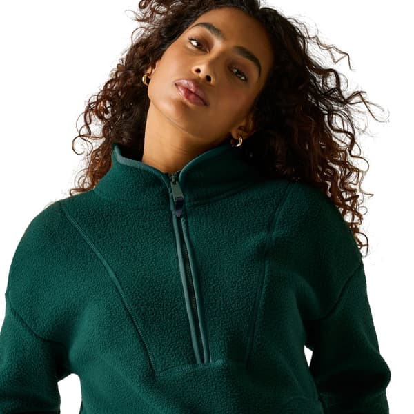 Regatta Dam/Dam Frankie Borg Half Zip Lång Fleece Topp Deep Pine 18 UK
