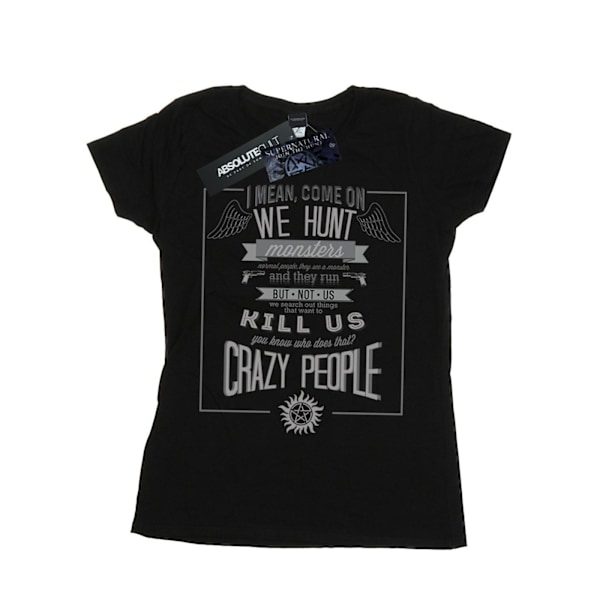 Supernatural Dam/Damer Crazy People Bomull T-shirt S Svart Black S