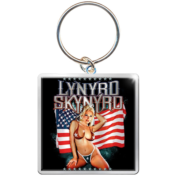 Lynyrd Skynyrd Amerikansk Flagg Nyckelring One Size Svart/Silver Black/Silver One Size