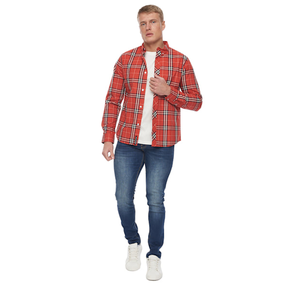 Bewley & Ritch Herr Buford Rutig Skjorta L Röd Red L
