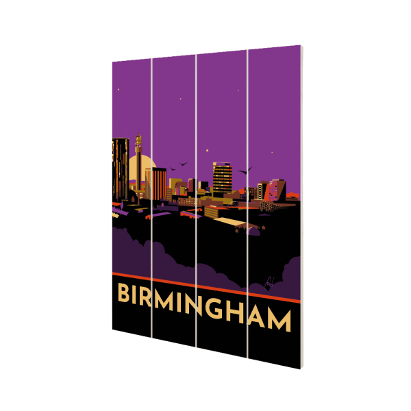 Georgina Westley Birmingham Print 59cm x 40cm Lila/svart Purple/Black 59cm x 40cm