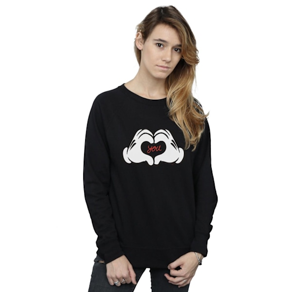 Disney Dam/Kvinnor Mickey Mouse Älskar Dig Sweatshirt XXL Svart Black XXL