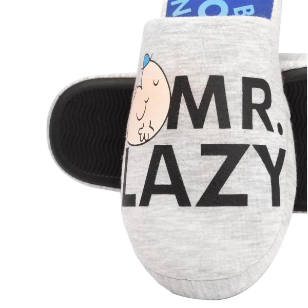 Mr Men Mens Mr Lazy Slippers 11 UK-12 UK Grå/Svart/Blå Grey/Black/Blue 11 UK-12 UK