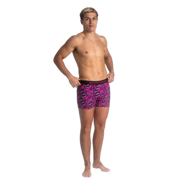 Smith & Jones Herr Taden Boxershorts med Blandade Mönster (Pack om Blue/Pink L