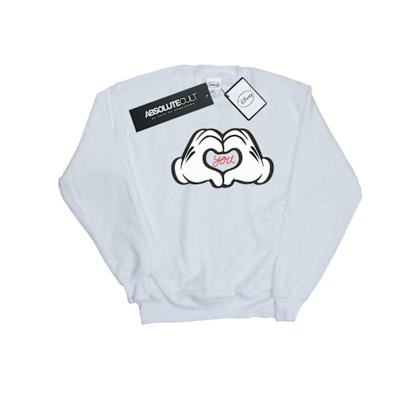 Disney Dam/Kvinnor Mickey Mouse Loves You Sweatshirt L Vit White L