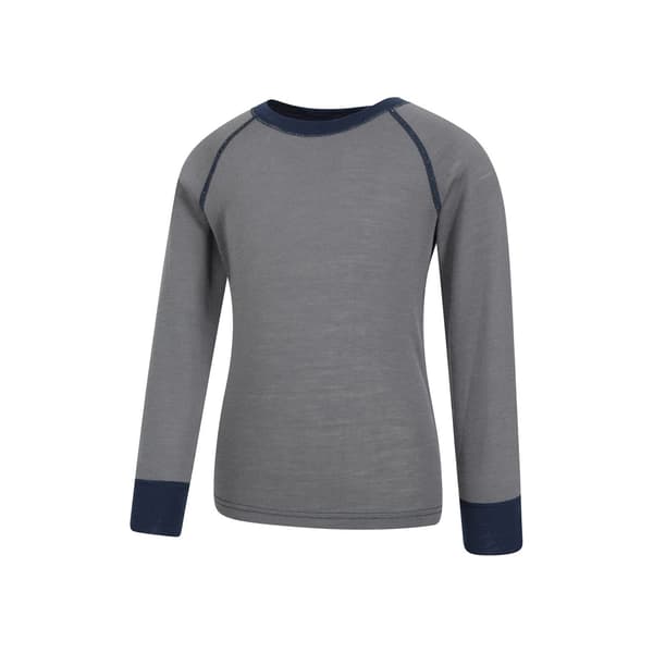 Mountain Warehouse Barn/Barn Merino II Rund Hals Baslager Grey 9-10 Years