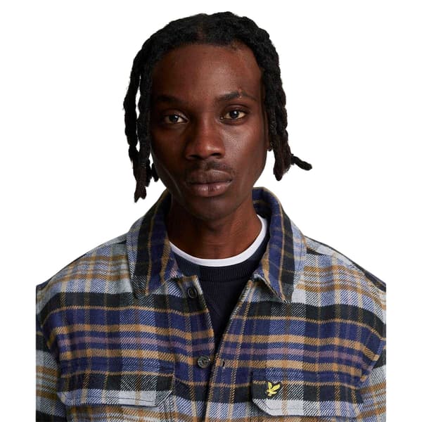 Lyle & Scott Herr Flannel Långärmad Överskjorta L Marinblå Navy L