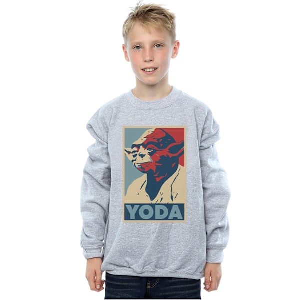 Star Wars Boys Yoda Poster Sweatshirt 9-11 år Sports Grey Sports Grey 9-11 Years