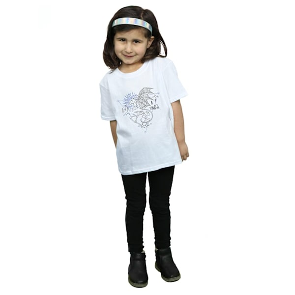 Harry Potter flickor Thestral linjekonst bomull T-shirt 12-13 år White 12-13 Years