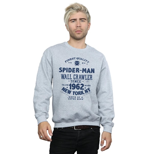 Marvel Herr Spider-Man Sweatshirt av högsta kvalitet S Sports Grey Sports Grey S