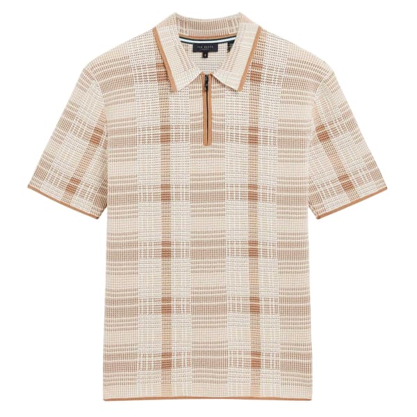Ted Baker Herr Rutig Pikétröja M Taupe Taupe M