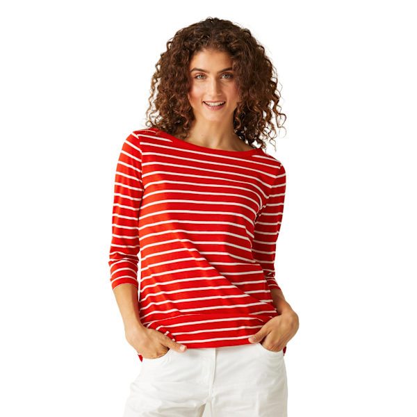 Regatta Dam/Kvinnor Bayletta 3/4 Ärms Topp 12 UK Hög Risk R High Risk Red/White 12 UK