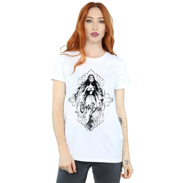 Corpse Bride Dam T-shirt i bomull för kvinnor/damer White XL