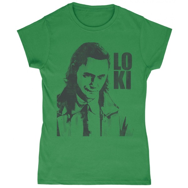 Loki Headshot T-shirt dam/dam L Irish Green/Black Irish Green/Black L