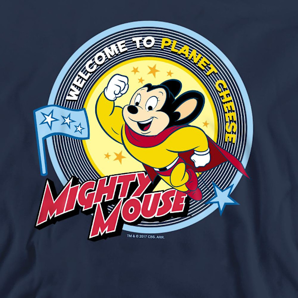 Mighty Mouse Unisex Vuxen Planet Cheese Sweatshirt L Marinblå Navy L