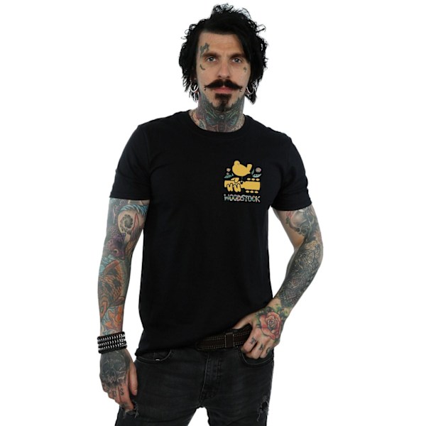 Woodstock Mens Breast Logo T-Shirt XXL Svart Black XXL