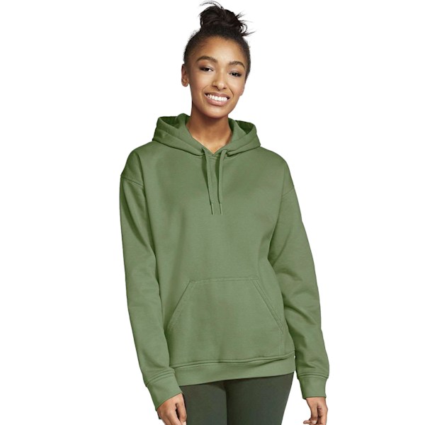 Gildan Unisex Vuxen Softstyle Fleece Mellanvikt Huvtröja L Militär Military Green L