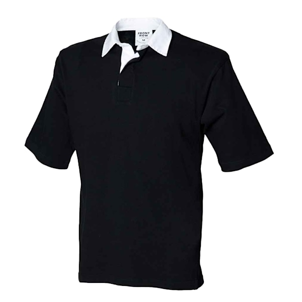 Front Row Mens Heavyweight Short-Sleeved Rugby Polo Shirt M Bla Black M