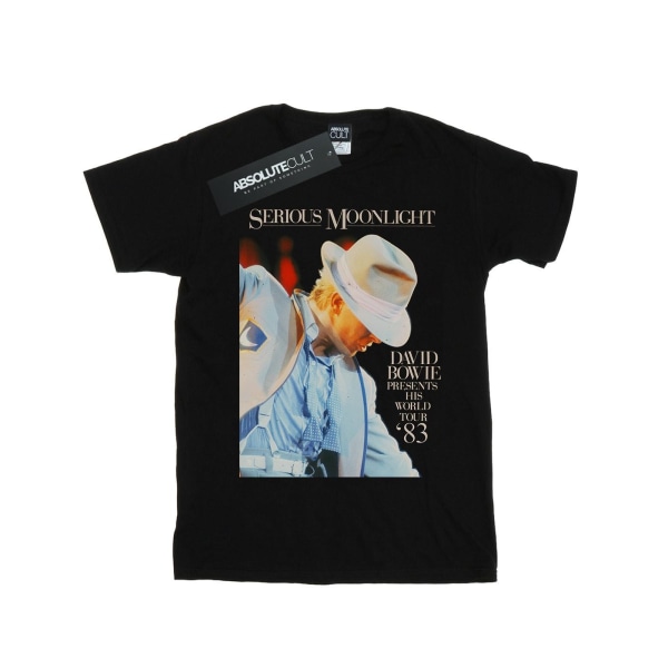 David Bowie Girls Serious Moonlight Cotton T-Shirt 12-13 år Black 12-13 Years