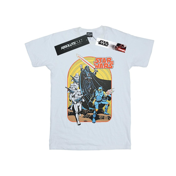 Star Wars Pojkar Vintage Serietidningsscen T-Shirt 9-11 År Vit White 9-11 Years